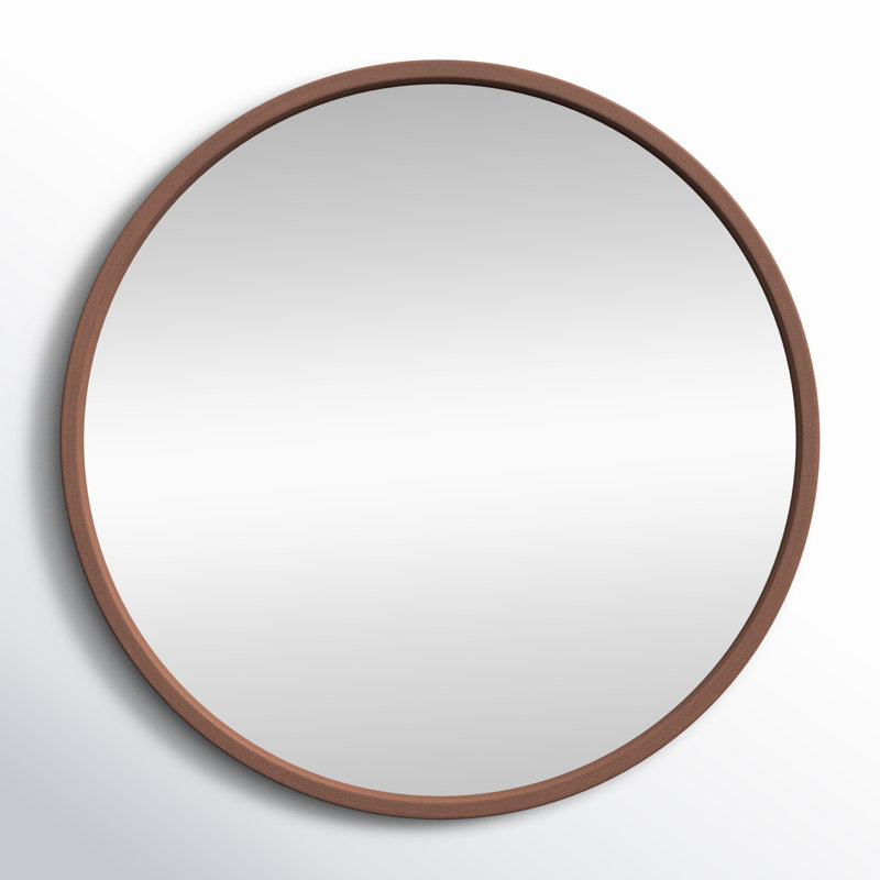 Arranjeet Modern Round Wall Mirror, 25.6" x 25.6", Bronze