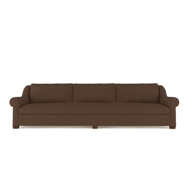 Canapé Thompson, Chocolat de lin à tissage carré, H 32 po x l 120 po x P 41 po, Ébène