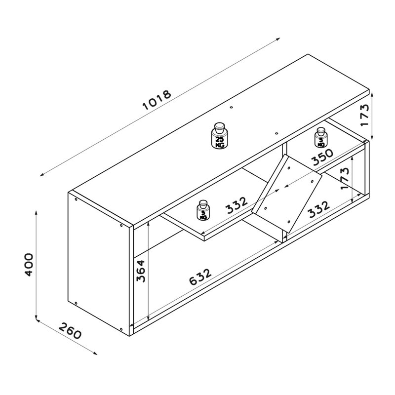 Currahee TV Stand for TVs up to 48"
