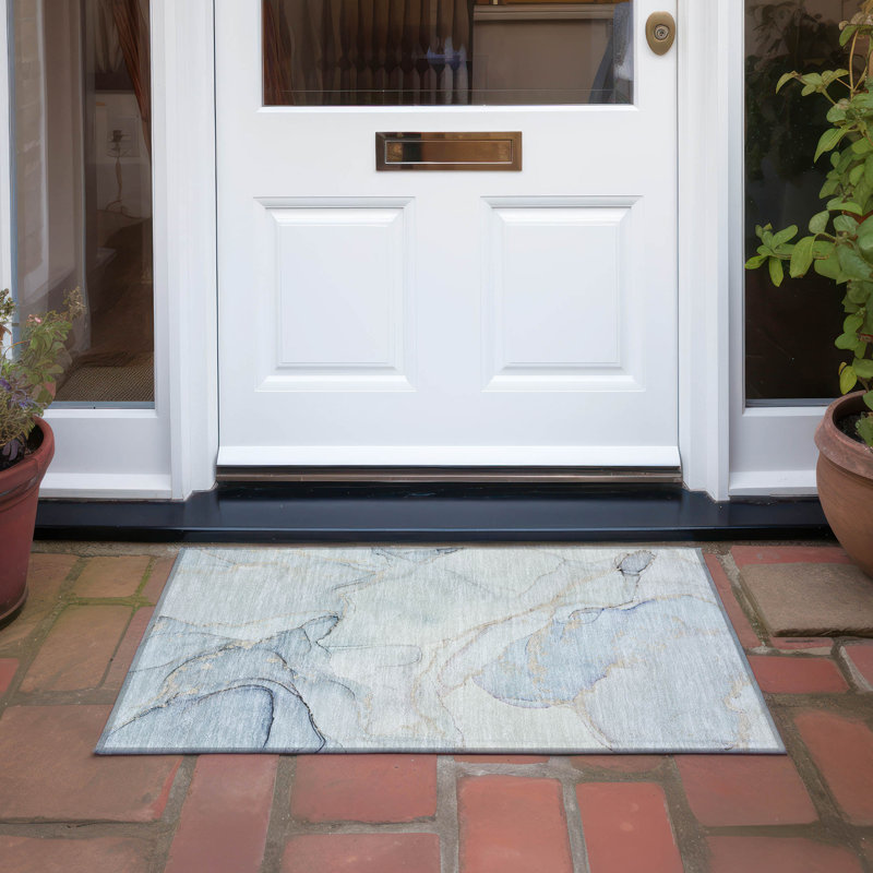 Alfonzo Washable Abstract Indoor / Outdoor Rug, Rectangle 1'8" x 2'6"