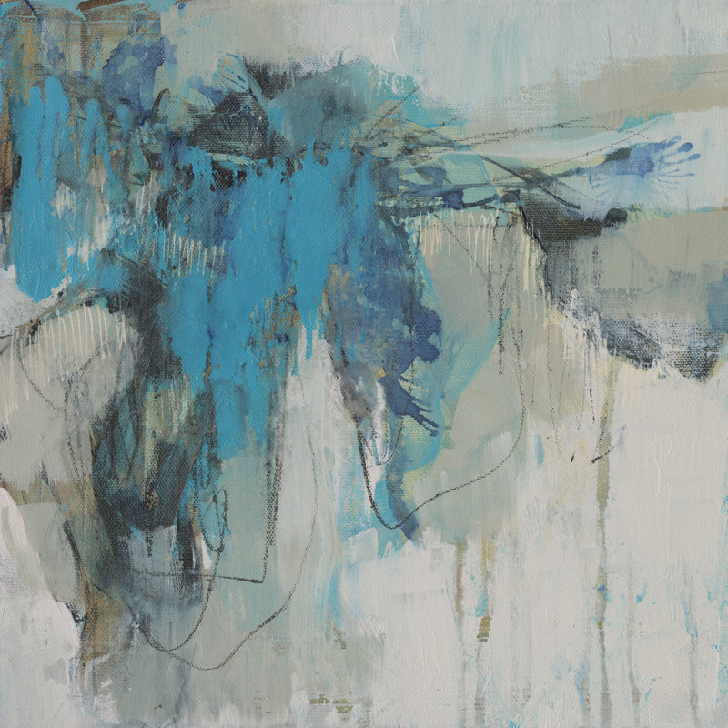Painterly Teal II by Jennifer Goldberger - Wrapped Canvas Painting, 51cm H x 51cm W x 3.8cm D
