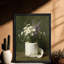 Art floral rétro encadré noir-724283962