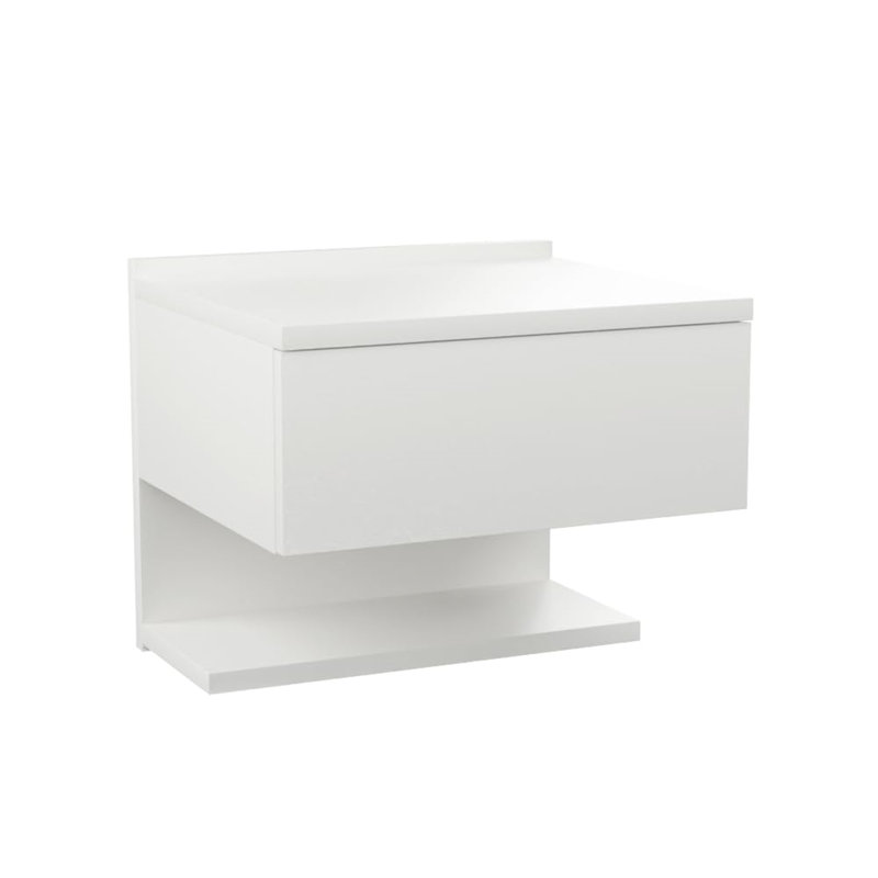 Ardilia 35cm W Solid + Manufactured Wood Bedside Table, Highgloss sand grey