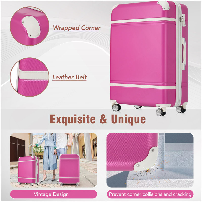 Ensembles de valises Hardshell 4 pièces 20 "+ 24" + 28 "Valise et valise à roulettes