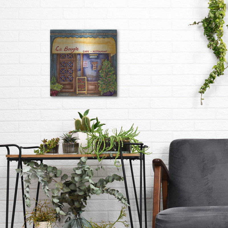 Art mural en métal Lark Manor ™ «Cafes La Bougie» par Andrea Strongwater, H 12 po x l 12 po