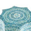 17x17x20" Stool with Capiz Design, Blue Multi