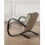 Fauteuil d'appoint vintage en tissu rayé avec structure en acier au carbone pour appartement