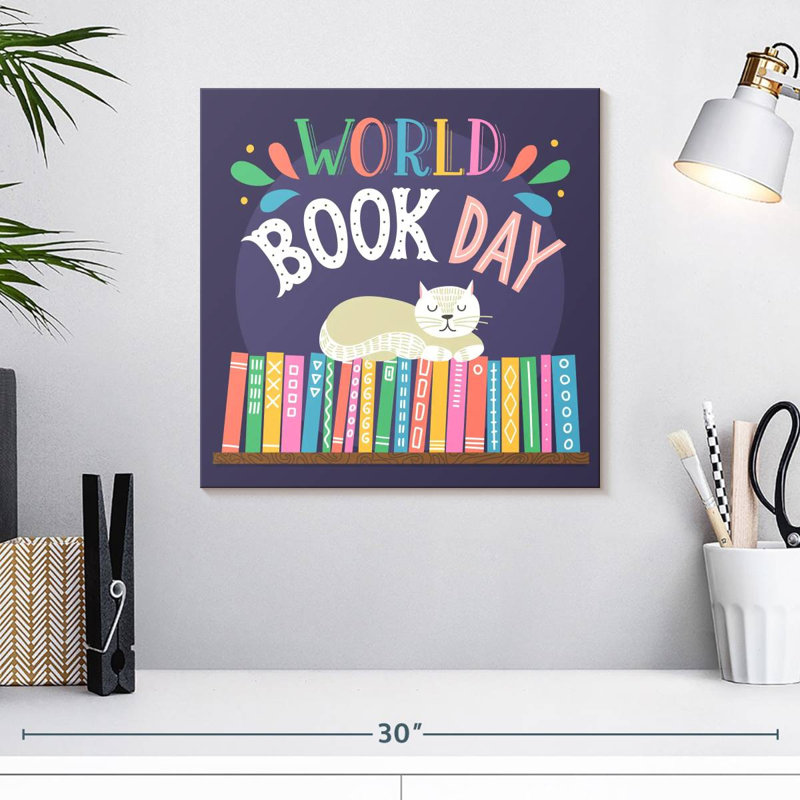 Cat's World Book Day, 16" H x 16" W