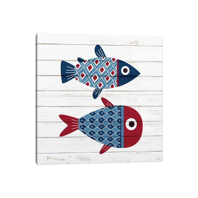 Americana Fish III by Ann Bailey - Wrapped Canvas Print, 30.48 cm H x 30.48 cm W