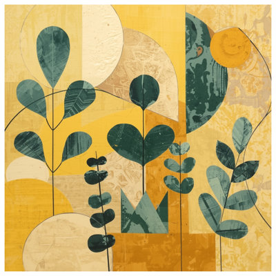 Geometric Botanical Abstract Bath Mat