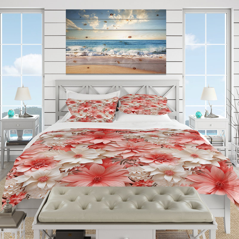 Delicate Neutrals Tropical Pattern IV - Ensemble de housse de couette tropical