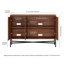Buffet rectangulaire cannelé Dodson Brighton de 122 cm de large, fini noyer satiné-136281728