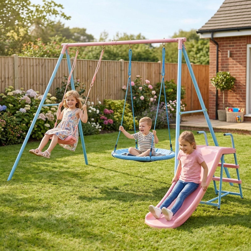 YangFarmer Iron Swing Set 2 Swing(s)