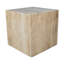 Table de bout cubique en marbre Felix de 15 po, table d'appoint carrée en pierre beige travertin naturel, piédestal d'appoint de salon brillant uni-516615330