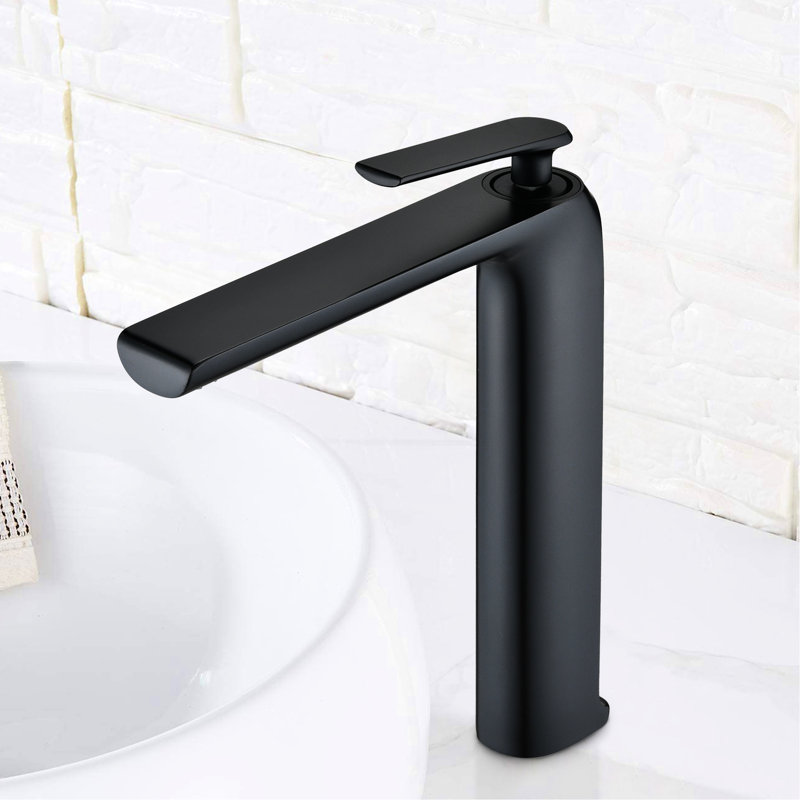 Robinet pour salle de bain à un trou - noir mat Laiton massif fabriqué pour résister à la rouille et à la corrosion. Cartouche de disque en céramique supérieure à grand débit. Pour une salle de bain résidentielle, utiliser un lavabo fabriqué à partir de