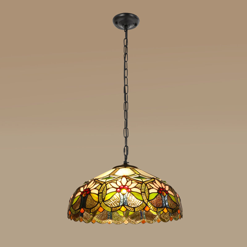 2-Light Antique Ceiling-Mounted Hanging Lamp