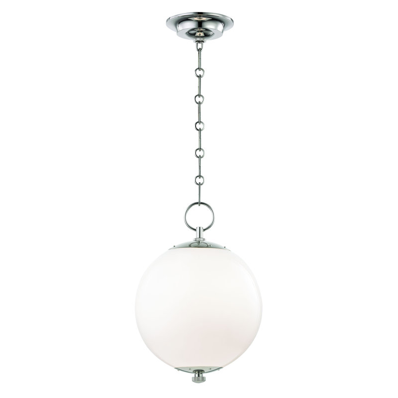 Sphere No.1 Pendant by Mark D. Sikes, 15.25" H x 11.5" W x 11.5" D, Polished Nickel