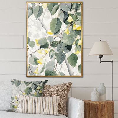 «White Green Minimalisme Eucalyptus Essence III» sur toile