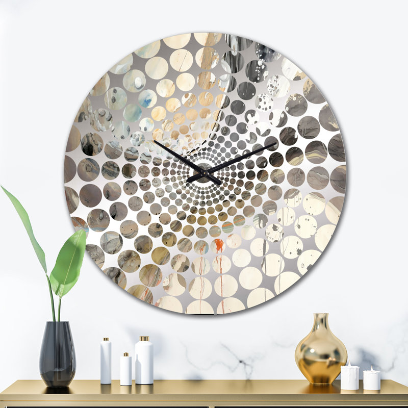 Horloge murale subtile Serenity Watercolor Waves I - Abstract Shapes, Grand