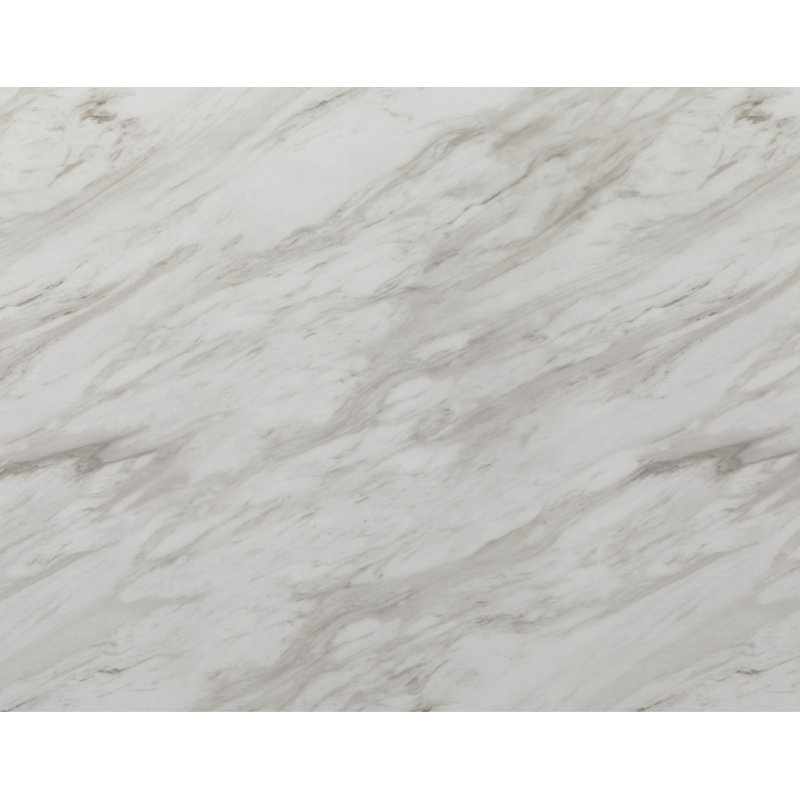 Dining Table With Faux Marble Top And Large Angle Cut Base, Grey/Natural