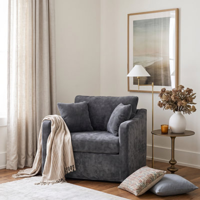 Fauteuil d'appoint rembourré en chenille 43,9 po Chenetta