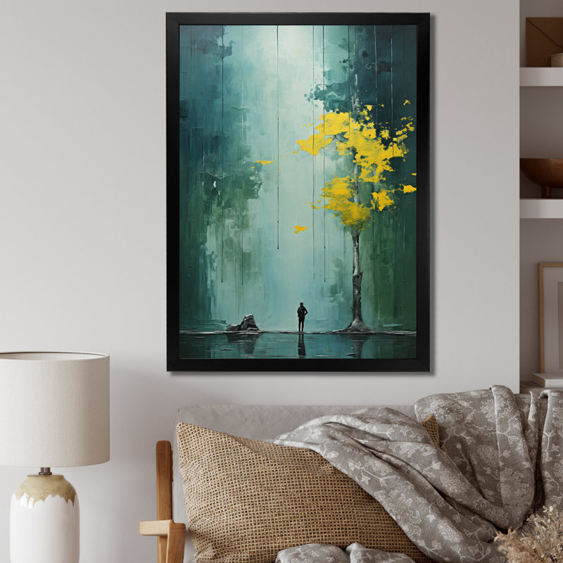 «Bold Forest Emerald Canopy V», reproduction d'art sur toile, H 44 po x l 34 po x P 1,5 po, Cadre photo noir