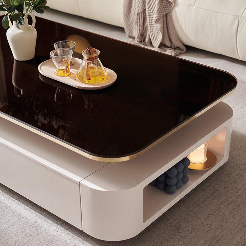 Table basse à surface en verre trempé