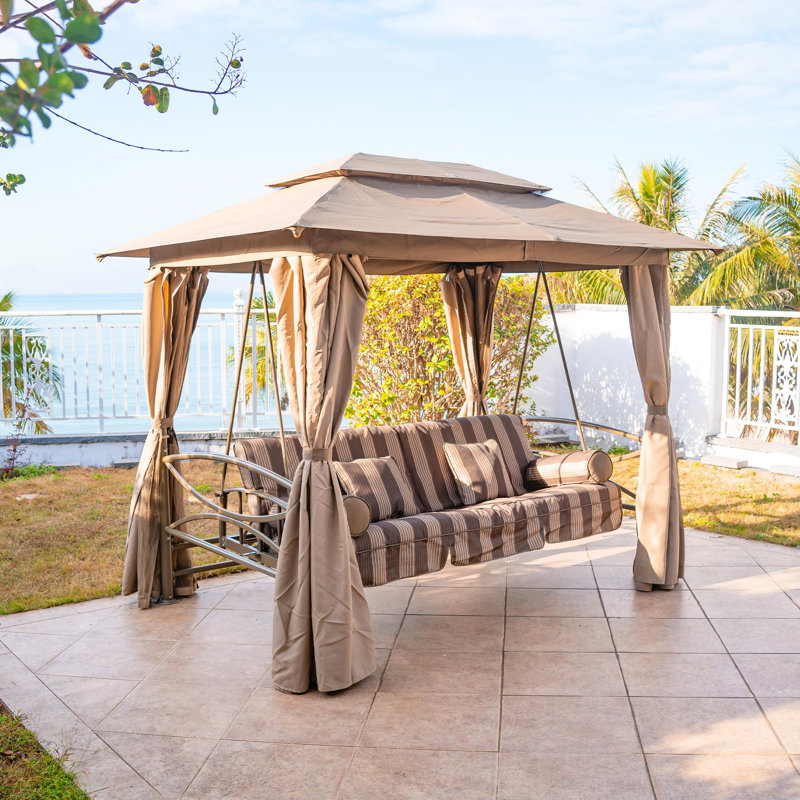 Pavillon de jardin pour 3 personnes avec moustiquaire et moustiquaire