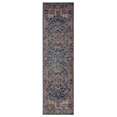 Oriental Machine-Made Blue / Red