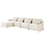 Canapé à quatre places, 1 repose-pieds mobile, tissu chenille