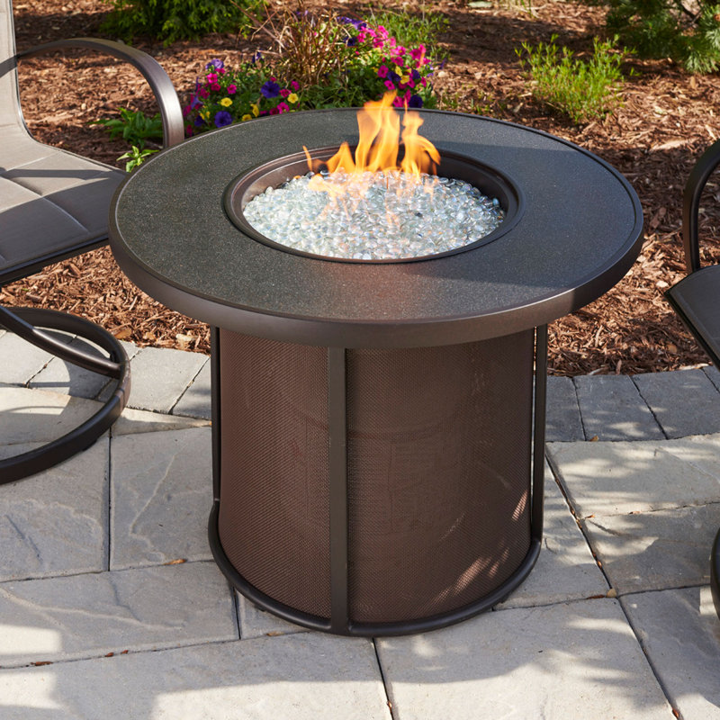 Round Smokeless Fire Pit Table with Hidden Fuel Tank