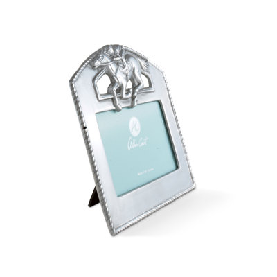 Equestrian Silver Metal Beaded Picture Frame