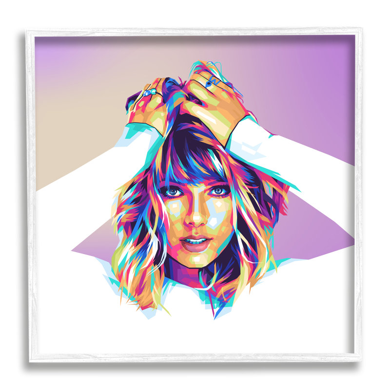 «Modern Taylor Portrait» encadré sur bois par Birch & Ink Print, Blanc, H 12 po x l 12 po x P 1,5 po