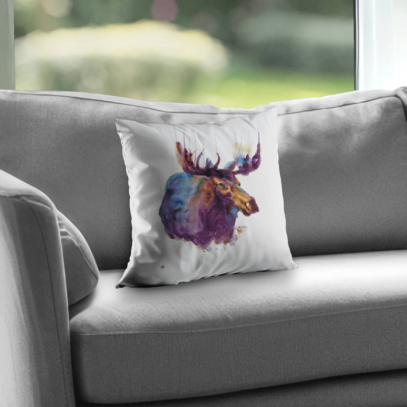 Abstract Moose - Deer Living Room Poly Twill Throw Pillow Insert