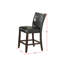 2 chaises de salle à manger en cuir noir, style haut, structure en bois, dossier à boutons, capacité de 250 lb, zone de revêtement en bois noir, salle de musculation en bois