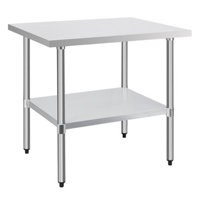 36" L x 30" W Heavy-Duty Stainless Steel Commercial Work Table with Adjustable Undershelf