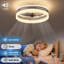 Ventilateur de plafond à DEL 19,7 po à profil bas et à intensité variable avec télécommande pour salle à manger et chambre à coucher-732100185