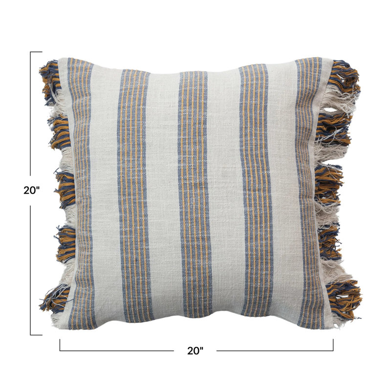 Cotton Throw Square Pillow Cover & Insert