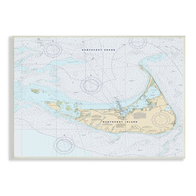 Carte nautique traditionnelle Nantucket Island Coastal Massachusetts par Daphne Polselli - impression
