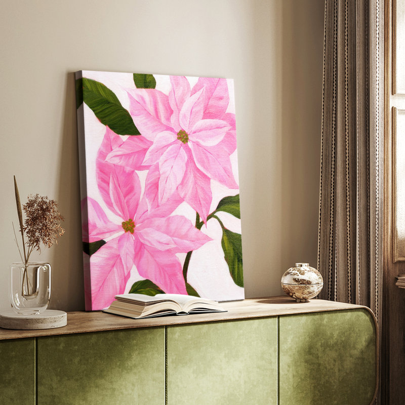 Neons rose poinsettias II - galerie sur mesure