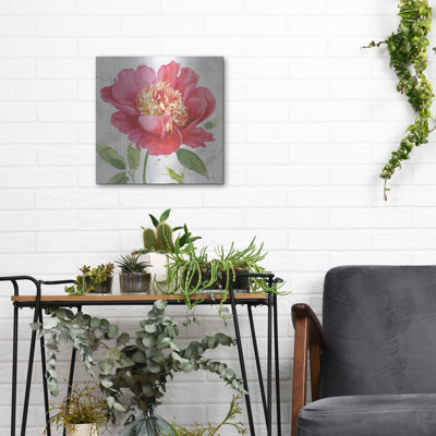 Art mural en métal «Pink Garden II» par Lisa Audit