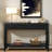 Modern Console Table With Striped Design, 2 Drawers And 2-tier Design-902743295