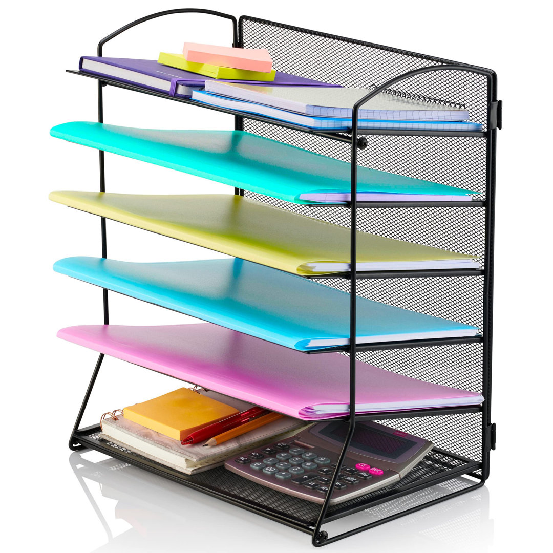 6-Tier Letter Tray Organiser, File Holder With Stackable Filing Trays