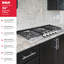 Surface de cuisson à encastrer 36 po, 5 brûleurs, grilles en fonte, boutons en acier inoxydable 36 po Legacy Collection