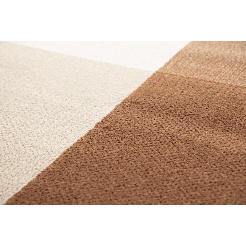Geometric Shapes Area Rug, Recycled P.E.T, Rectangle 200 cm x 290 cm, Beige