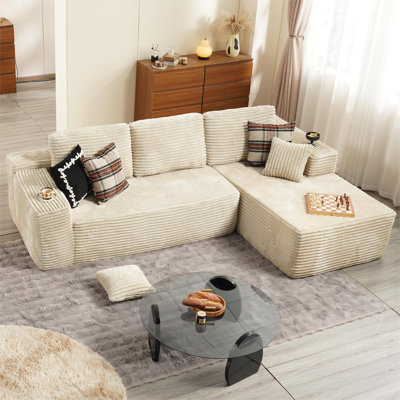 104" Cloud Sectional Couch With Comfy Chaise,No Assembly Required Couches For Living Room,L Shaped Modern Modular Sofa With Deep Seat by Mercer41
