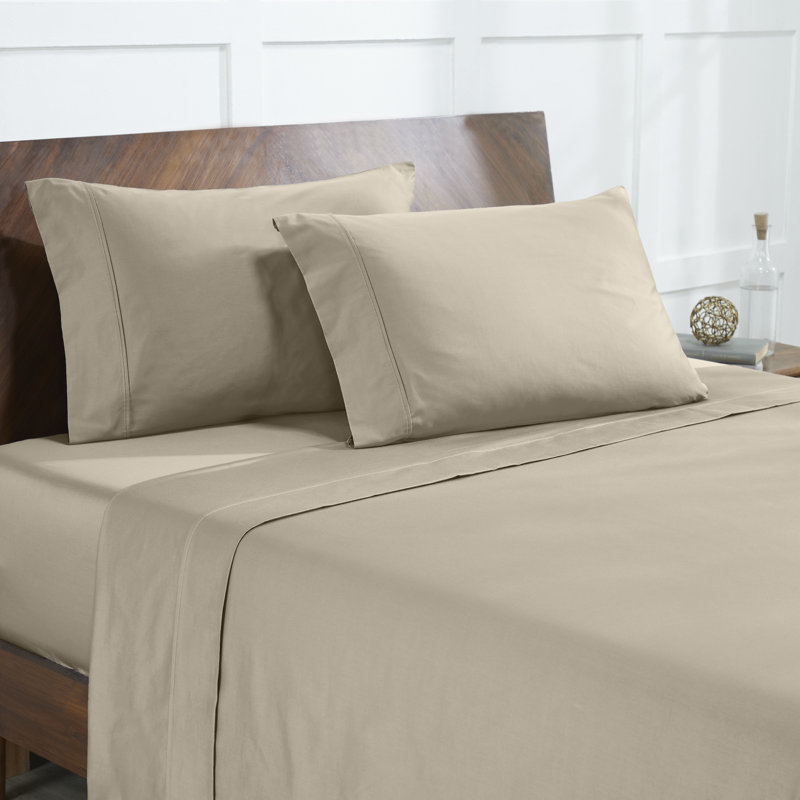 Modern Threads 400 Thread Count 100% Egyptian-Quality Cotton Sheet Set, Ultra Soft, Breathable, Durable, Tan