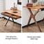 Bureau multifonctionnel en bois d'orme stable 51,18 pouces