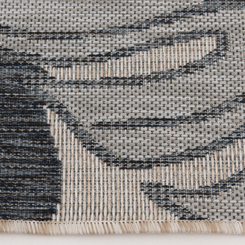 Tapis intérieur / extérieur floral Burdine, Rectangle 7 pi 10 po x 9 pi 10 po
