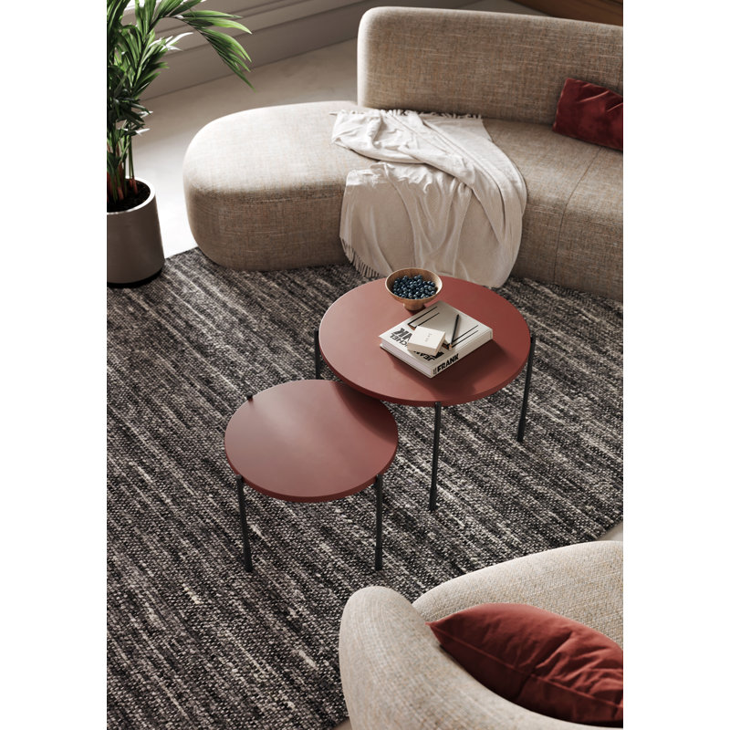 Four Leg Coffee Table, 45cm H x 64cm L x 64cm W, Burgundy
